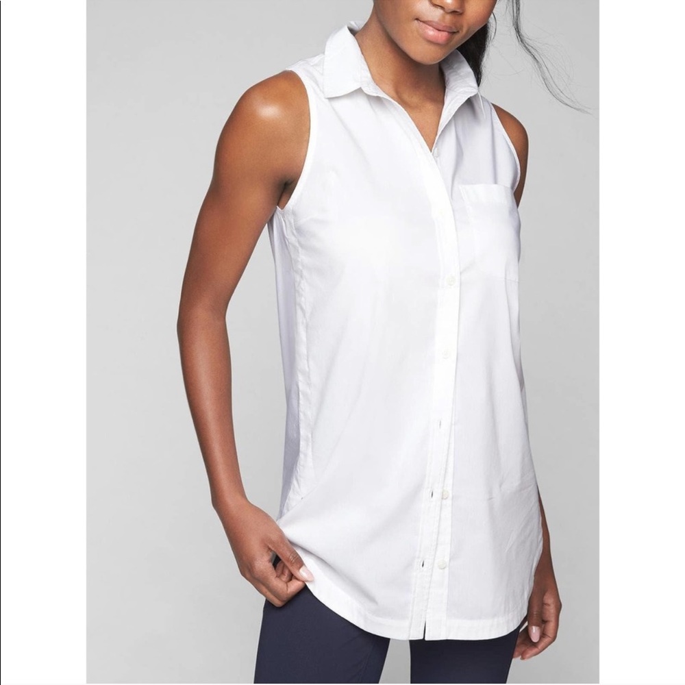 Athleta White Sleeveless Button up Size S